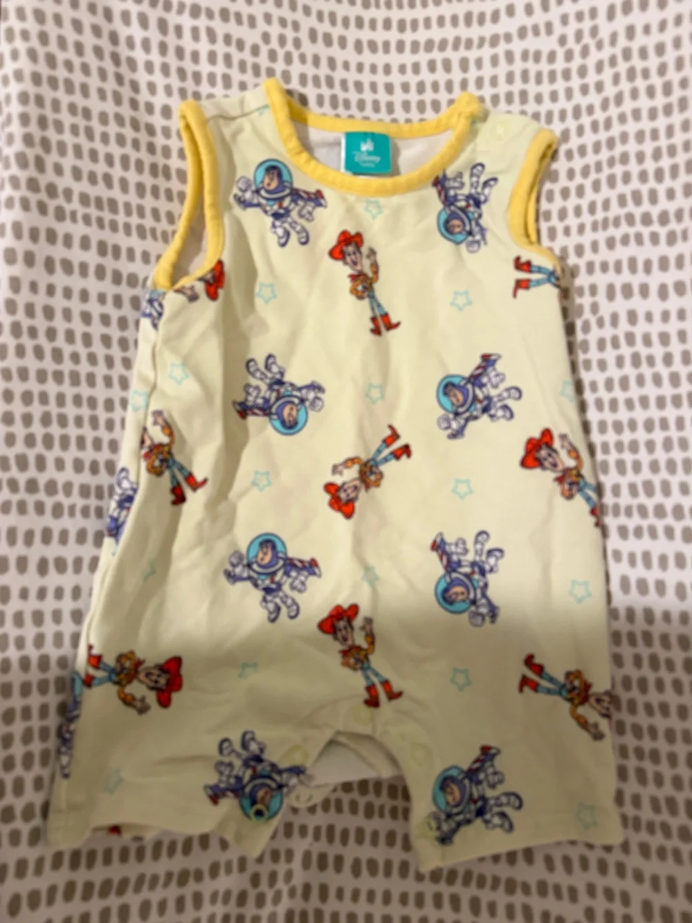 Disney Toy Story Yellow and Gray Baby Onesie Set